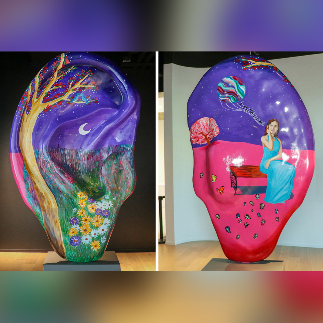 CochlearUS's tweet photo. We wanted to #celebrate World Art Day by highlighting some of our talented #recipients and their #artwork that we have displayed throughout our office. Art has the power to inspire, connect, heal and transform. We'd love to see some of your art—share with us in the comments! https://t.co/V2er6xakOB