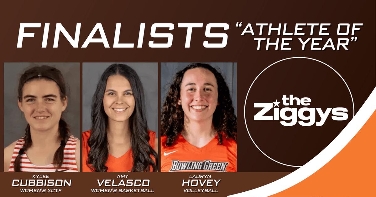 BG_FMSN's tweet photo. Congrats to the nominees for @BGSU_Athletics Female Athlete of the Year:
Lauryn Hovey (@BGSUVolleyball)
Amy Velasco (@BGSUWBB)
Kylee Cubbison (@BGSUXCTF)
Join us to celebrate at The Ziggys on April 23. #BGSUAthletics #TheZiggys https://t.co/wTRqxGHtnl