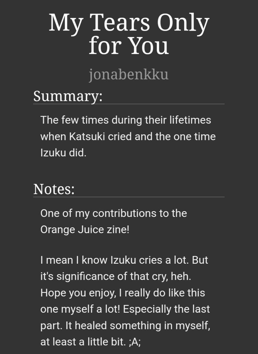 No self control. Here's my sfw fic for the <a href="/ShotaDkBkDkZine/">Orange Juice!! - Zine - RELEASED !!! 🧡</a> ~

Tears for all~ Yaaass~
 
🔗archiveofourown.org/works/64643068