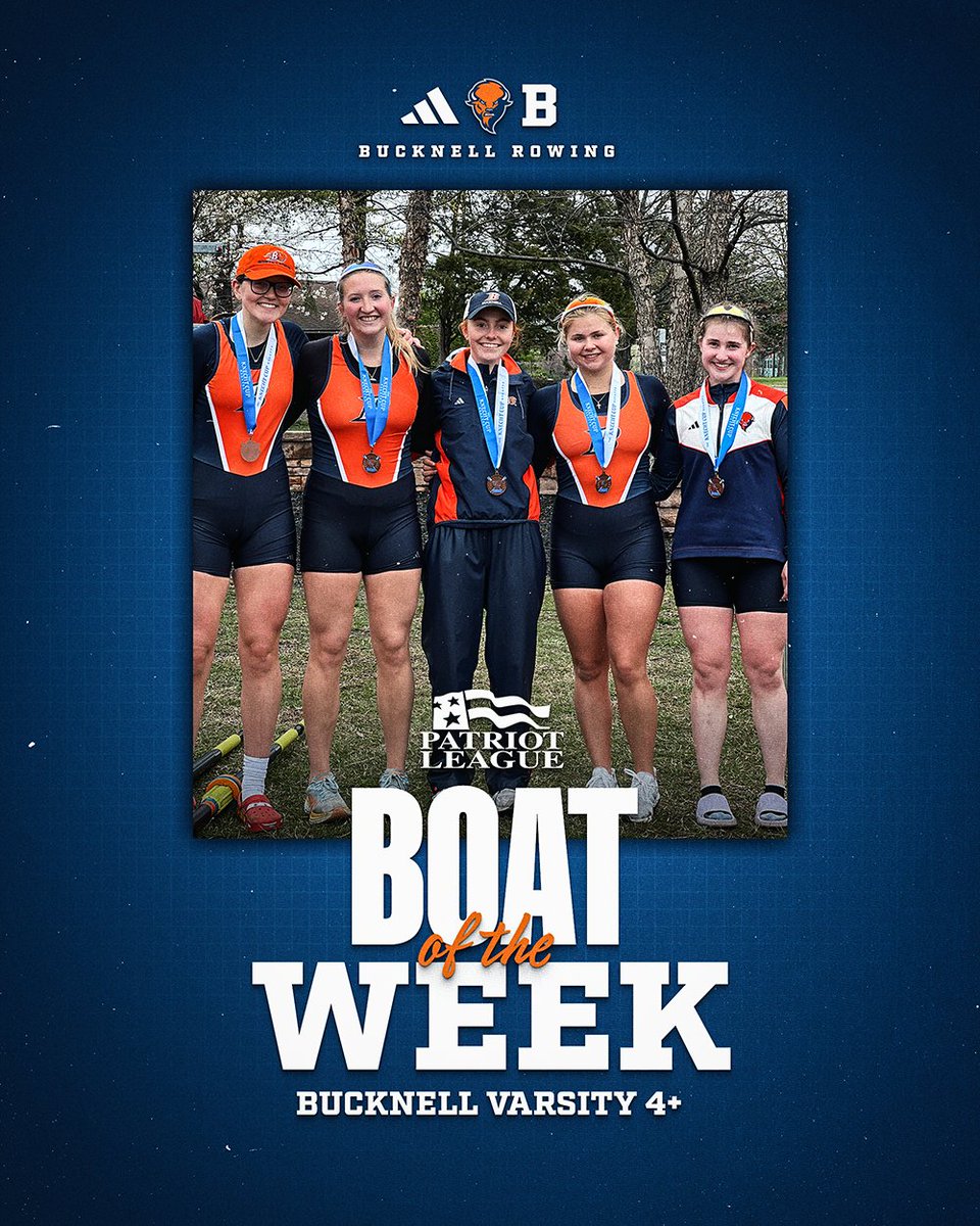Congrats to our V4, who was named Patriot League Boat of the Week today after a bronze-medal performance at the Knecht Cup! #rayBucknell 

📰 bit.ly/4jBIq1v