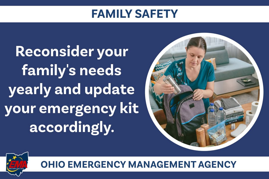 New medications, dietary restrictions, and other factors can change in a year. Reconsider your needs and update your kit accordingly. To learn more, go to EMA.Ohio.gov #OhioEMA
