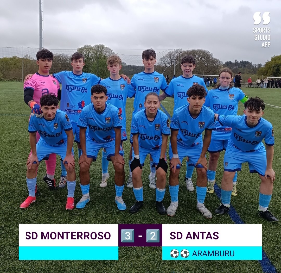 🏆 𝕊𝔼𝔾𝕌ℕ𝔻𝔸 ℂ𝔸𝔻𝔼𝕋𝔼 | 𝕏𝕠𝕣𝕟𝕒𝕕𝕒 𝟟

⚽ 𝗦𝗗 𝗠𝗢𝗡𝗧𝗘𝗥𝗥𝗢𝗦𝗢 𝘃𝘀 𝗦𝗗 𝗔𝗡𝗧𝗔𝗦

📆 LUNS 14 DE ABRIL
⏱️ 19:00:00H
🏟️ ANEXO CERDEIRIÑOS

#OComezoDoutraHistoria
#DeputaciónDeLugo
#ParqueCentralDeGalicia
#AntasDeUllaCentroXeograficoDeGalicia

💙 #SDAntas 💙