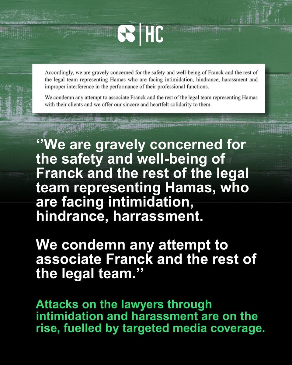 Following an attack from mainstream media on our legal team for taking on this application, seeking to lift the ban on Hamas, in the UK.

We have received a huge amount of support, including <a href="/SocialistLawIre/">Socialist Lawyers’ Association of Ireland</a> who have expressed grave concern for the safety and wellbeing of one of