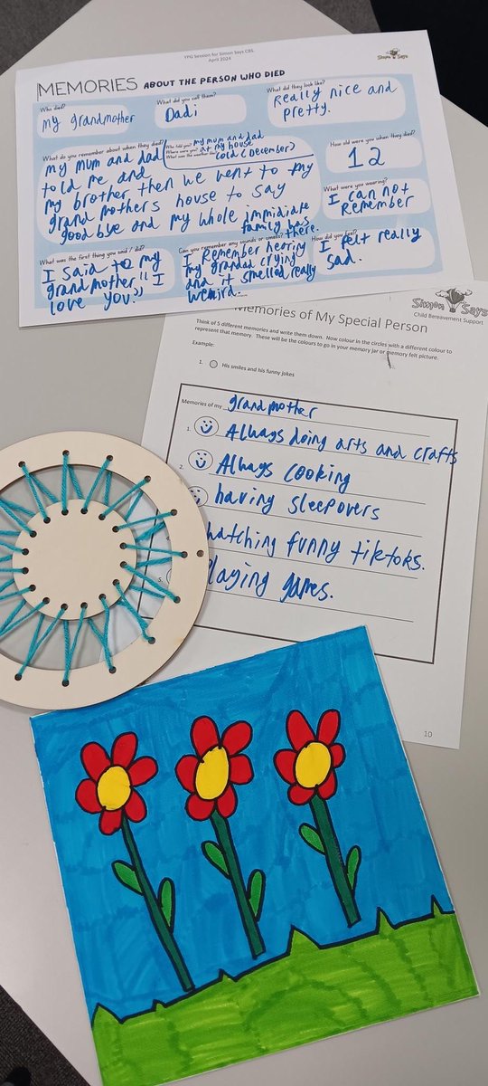 #WorldArtDay

At a recent Simon Says Support Group, our children and young people, supported by our wonderful volunteers, completed activities for the theme 'Memories,' and these beautiful pieces of artwork were created by one of our young people. ❤️

Shared with kind permission.