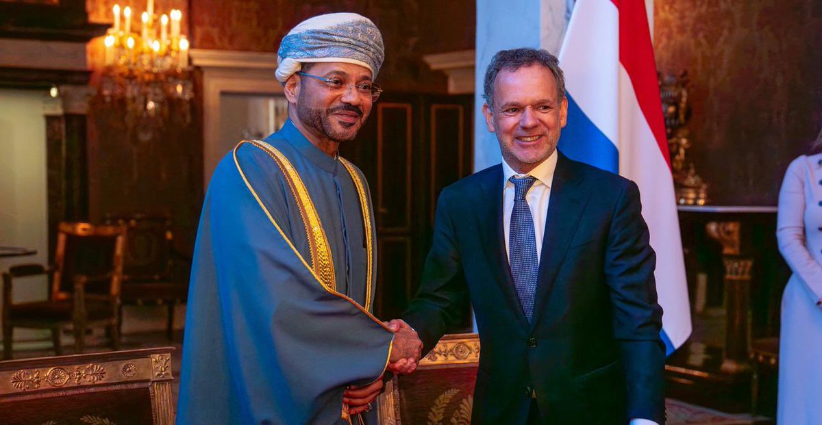 Badr Albusaidi - بدر البوسعيدي (@badralbusaidi) on Twitter photo It was a pleasure to meet with Dutch FM <a href="/ministerBZ/">Caspar Veldkamp</a> on the sidelines of the historic State Visit of HM Sultan Haitham bin Tarik to the Kingdom of the Netherlands. Our discussions reflected the depth of our long-standing ties and the importance of strengthening cooperation across It was a pleasure to meet with Dutch FM <a href="/ministerBZ/">Caspar Veldkamp</a> on the sidelines of the historic State Visit of HM Sultan Haitham bin Tarik to the Kingdom of the Netherlands. Our discussions reflected the depth of our long-standing ties and the importance of strengthening cooperation across