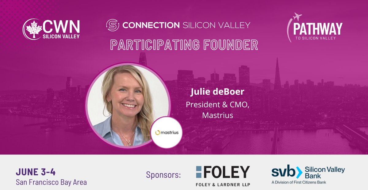 Excited to have Julie deBoer of <a href="/mastrius_/">Mastrius</a>  joining our Spring '25 Pathway to Silicon Valley cohort! 

Her vision for making world-class mentorship accessible to creatives around the globe is inspiring. 

A few spots left—join us April 16 or 21 for info: share.hsforms.com/1cIPiFMxzQuKQ0…