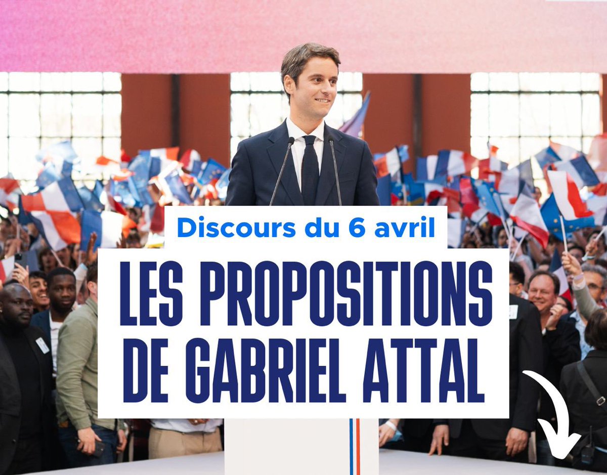 Dimanche 6 avril, vous étiez TRÈS nombreux et le message était clair : il faudra compter sur nous !🔥🇫🇷

Les idées, c’est la priorité ! Gabriel Attal a fait plusieurs propositions, THREAD à dérouler ⤵️🧶