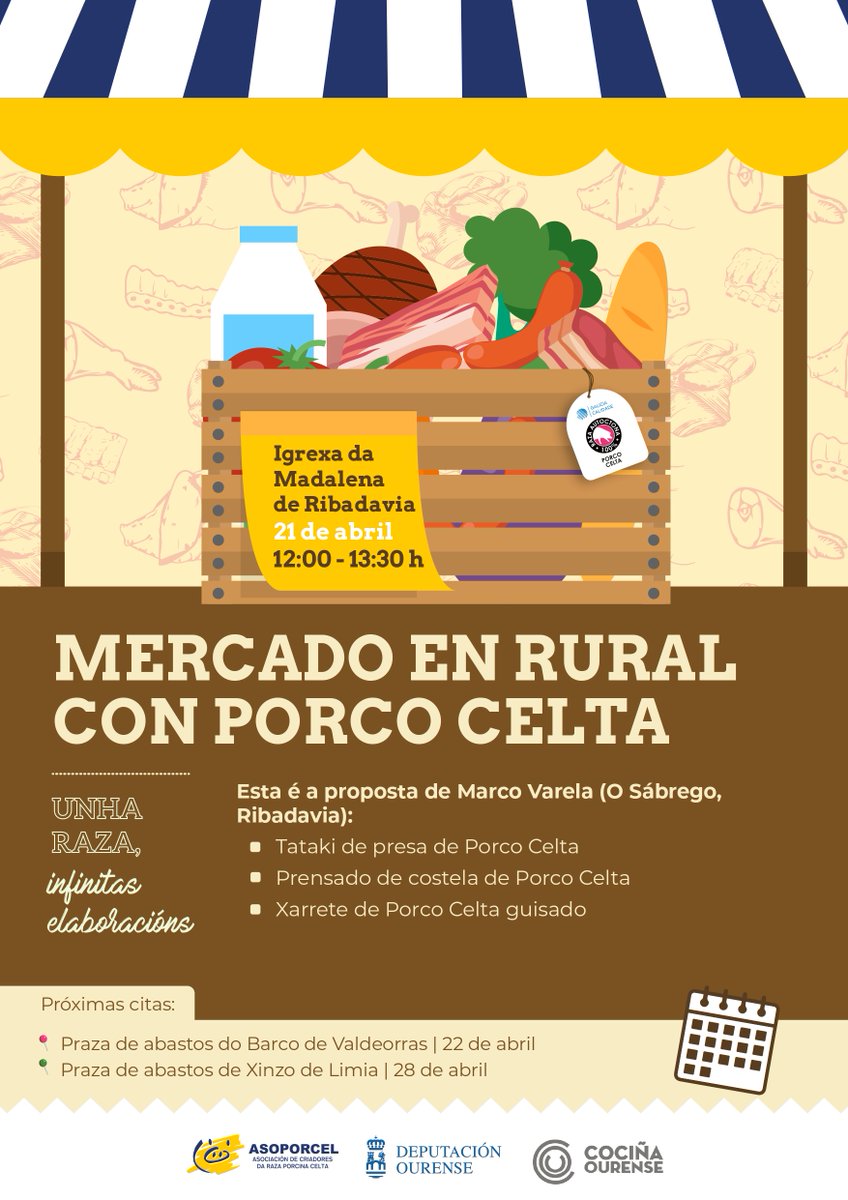 ASOPORCEL's tweet photo. 🔝🐷 𝗠𝗲𝗿𝗰𝗮𝗱𝗼 𝗲𝗻 𝗿𝘂𝗿𝗮𝗹 𝗰𝗼𝗻 𝗣𝗼𝗿𝗰𝗼 𝗖𝗲𝗹𝘁𝗮 🔝🐷

🔥 Continúa o 𝗰𝗶𝗰𝗹𝗼 𝗱𝗲 𝗱𝗲𝗴𝘂𝘀𝘁𝗮𝗰𝗶𝗼́𝗻𝘀 que achega o mellor do Porco Celta aos mercados de abastos da provincia de Ourense, da man da @deputacionou e de #CociñaOurense 🔥 https://t.co/3FmIuVYldF