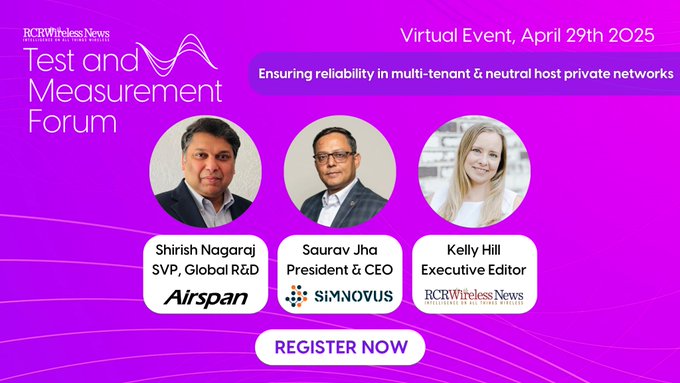 Airspan Networks (@airspannetworks) on Twitter photo As demand for multi-tenant #privatenetworks grows, reliable plug-and-play #DAS & #NHN solutions are key. Join Airspanās Shirish Nagaraj at <a href="/rcrwirelessnews/">RCR Wireless News</a>' virtual forum to explore how next-gen testing supports fast, scalable deployment.
testandmeasurementforum.com/page/4463948/r⦠As demand for multi-tenant #privatenetworks grows, reliable plug-and-play #DAS & #NHN solutions are key. Join Airspanās Shirish Nagaraj at <a href="/rcrwirelessnews/">RCR Wireless News</a>' virtual forum to explore how next-gen testing supports fast, scalable deployment.
testandmeasurementforum.com/page/4463948/rā¦