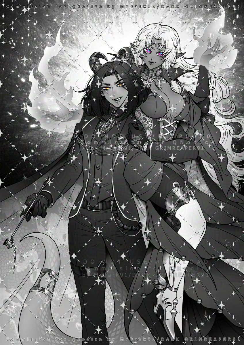 "Prepare for trouble."
"And make it double!"

B&amp;W Digital C🖤mmissi🖤n
For QNodice 😈 &amp; VirumVelstar 🧜🏽‍♀️✨

Thank you so much for the support!✨

Lighter watermark🦋MrDark91

#Qopstart #VirumVisuals #art #illustration #Vtuber #ENVtuber #MrDark91art