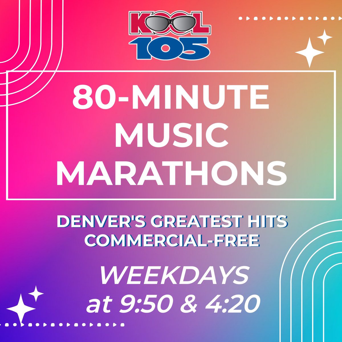 🎶 KOOL 105 is inside an 80-Minute Music Marathon 🎶