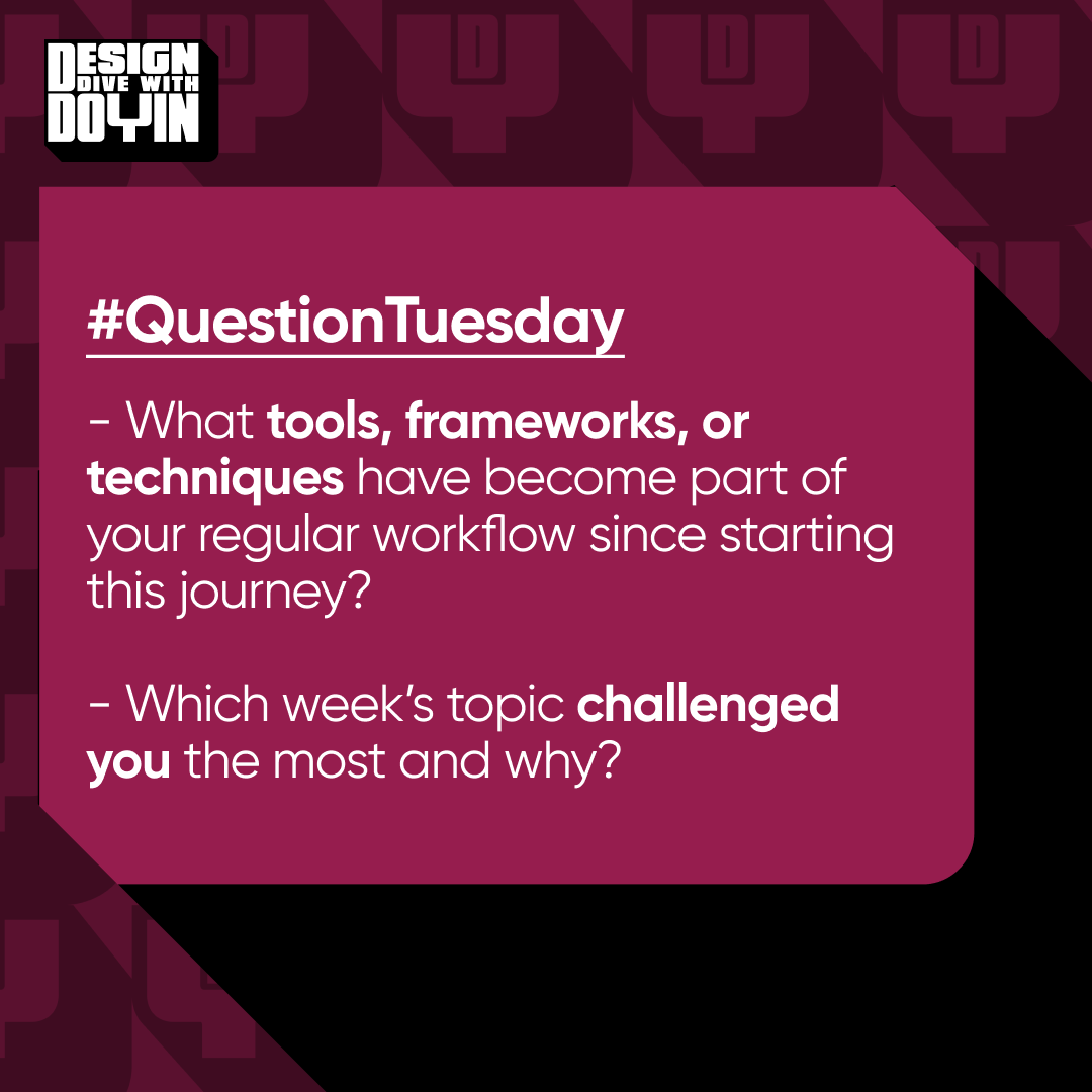 DesignDiveDoyin's tweet photo. ❓#QuestionTuesday 

Hello Divers 👋
Its another edition today

Yesterday, we wrapped up our Product Management Foundations series with a deep reflection on everything we’ve covered, from design thinking to product strategy, agile, MVPs, metrics, and collaboration. https://t.co/1GdHjqe3YV