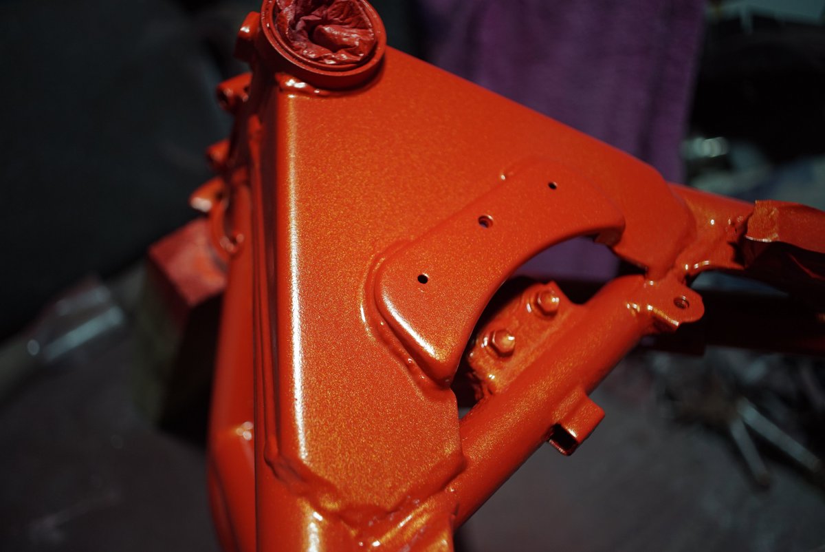 CarsCpr's tweet photo. Primer.. 
Saab red base coat.
Ford Molten Orange base coat.
Ford Molten Orange top coat.. 
Clear yet to go on. 
pt 1/2 https://t.co/pNfi9qBuTa