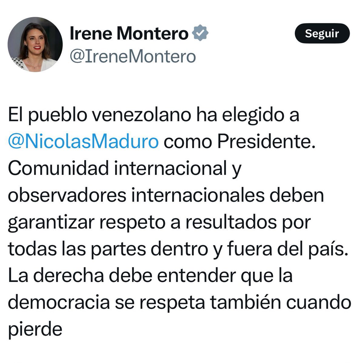 <a href="/IreneMontero/">Irene Montero</a> <a href="/LuisaGonzalezEc/">Luisa González</a> Fraude es cuando gana el que no me gusta
