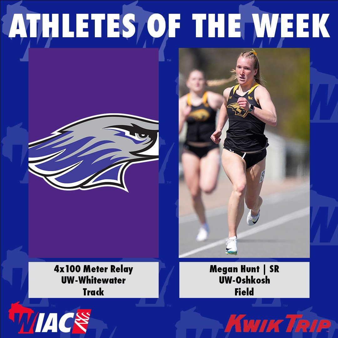 WIAC (@wiacsports) on Twitter photo #WIACTF | <a href="/UWWAthletics/">Warhawk Athletics</a> Danielle Pouska, Dakota Mitchell, Kelly Huerta, Cici Stennett and <a href="/UWOshkoshTitans/">UW-Oshkosh Athletics</a> Hunt Earn Kwik Trip Athlete of the Week Recognition: bit.ly/4lLHkSS
#ExcellenceInAction
#d3tf #WIACTF | <a href="/UWWAthletics/">Warhawk Athletics</a> Danielle Pouska, Dakota Mitchell, Kelly Huerta, Cici Stennett and <a href="/UWOshkoshTitans/">UW-Oshkosh Athletics</a> Hunt Earn Kwik Trip Athlete of the Week Recognition: bit.ly/4lLHkSS
#ExcellenceInAction
#d3tf