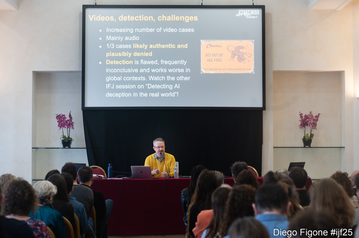 WITNESS (@witnessorg) on Twitter photo 📹 In 2025, AI tools like #Sora & #Veo2 have made it easy for anyone to create fake #videos that look way too real!
📈⚠️Our ED, <a href="/SamGregory/">Sam Gregory</a>, breaks down the risks, trends & what the platforms and governments can do about it!
If you missed his session at the International 📹 In 2025, AI tools like #Sora & #Veo2 have made it easy for anyone to create fake #videos that look way too real!
📈⚠️Our ED, <a href="/SamGregory/">Sam Gregory</a>, breaks down the risks, trends & what the platforms and governments can do about it!
If you missed his session at the International
