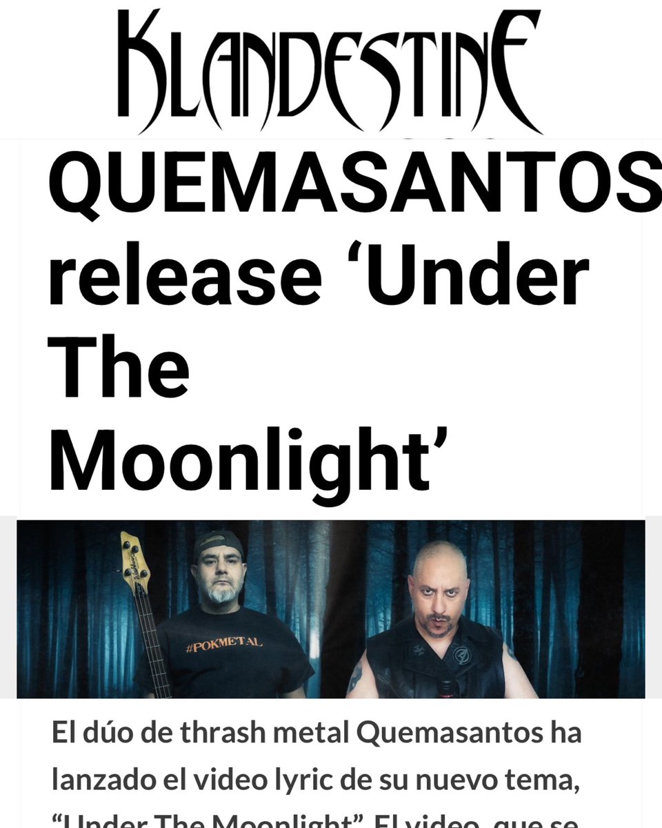 QUEMASANTOS release ‘Under The Moonlight’ Lyric Video

klandestine.cl/v2/2025/04/que… 

<a href="/klandestine1/">klandestine</a> 
#metalisvital