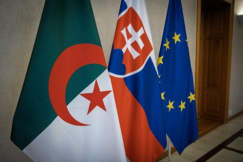Algeria_MFA's tweet photo. في إطار  الزيارة التي يقوم بها إلى العاصمة السلوفاكية #براتيسلافا لترؤس أشغال #الدورة_2 من المشاورات السياسية🇩🇿🇸🇰، عقد الامين العام لوزارة الشؤون الخارجية، #السيد_لوناس_مقرمان، اجتماعا مع السيد @VladimirSimonak  كاتب الدولة بوزارة الشؤون @Economy_Min_SK لجمهورية سلوفاكيا. https://t.co/WW5cRG4Vct