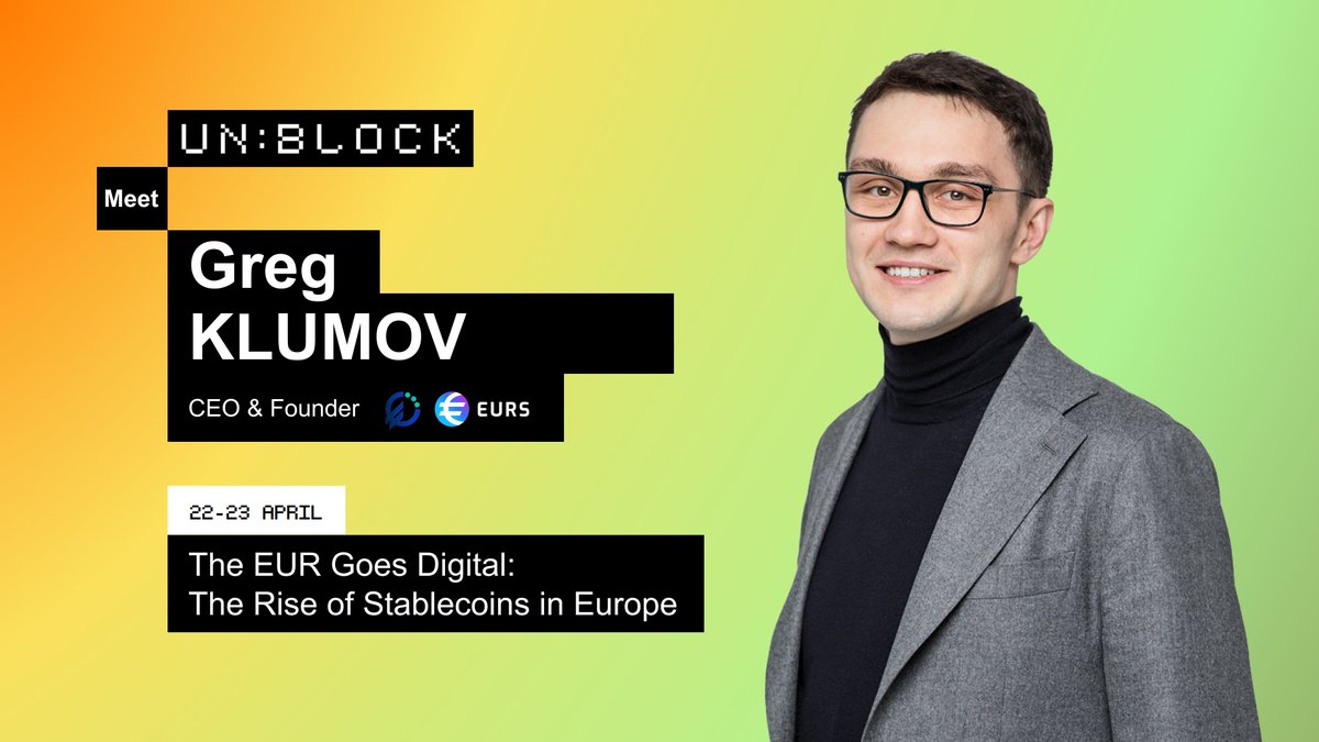 Ever wondered why there’s no Euro stablecoin ruling the global stage? 🤔 

Whether you’re a crypto newbie or a finance pro, <a href="/unblockeu/">UN:BLOCK</a>  2025 is your chance to find out! 

Join <a href="/gregoryklumov/">Greg Klumov</a> , founder of <a href="/stasisnet/">STASIS/EURS</a>, in Riga on April 23rd for the panel "EUR Goes Digital: The Rise