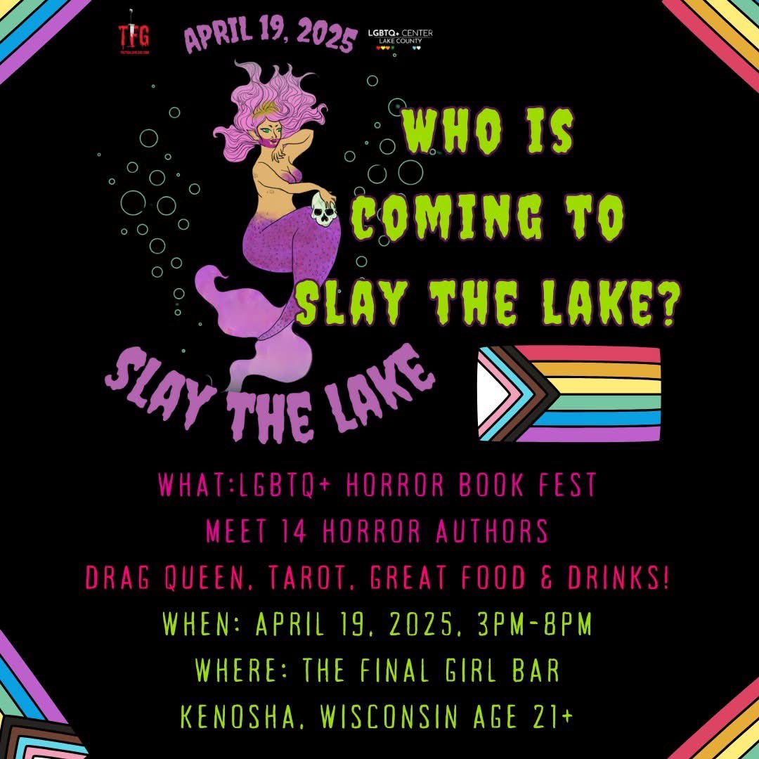 DorianSinnott's tweet image. This Saturday! Will I be seeing any of you at Slay the Lake at the Final Girl Bar in Kenosha, WI? 🏳️🌈🧜🏼♀️🏳️⚧️