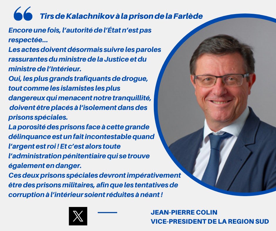 JPierreColin's tweet photo. 𝗧𝗶𝗿𝘀 𝗱𝗲 𝗞𝗮𝗹𝗮𝗰𝗵𝗻𝗶𝗸𝗼𝘃 𝗮̀ 𝗹𝗮 𝗽𝗿𝗶𝘀𝗼𝗻 𝗱𝗲 𝗹𝗮 𝗙𝗮𝗿𝗹𝗲̀𝗱𝗲
Encore une fois, l’autorité de l’État n’est pas respectée…
Les actes doivent désormais suivre les paroles rassurantes du ministre de la Justice et du ministre de l’Intérieur #Prisons https://t.co/tdRd5sJAau