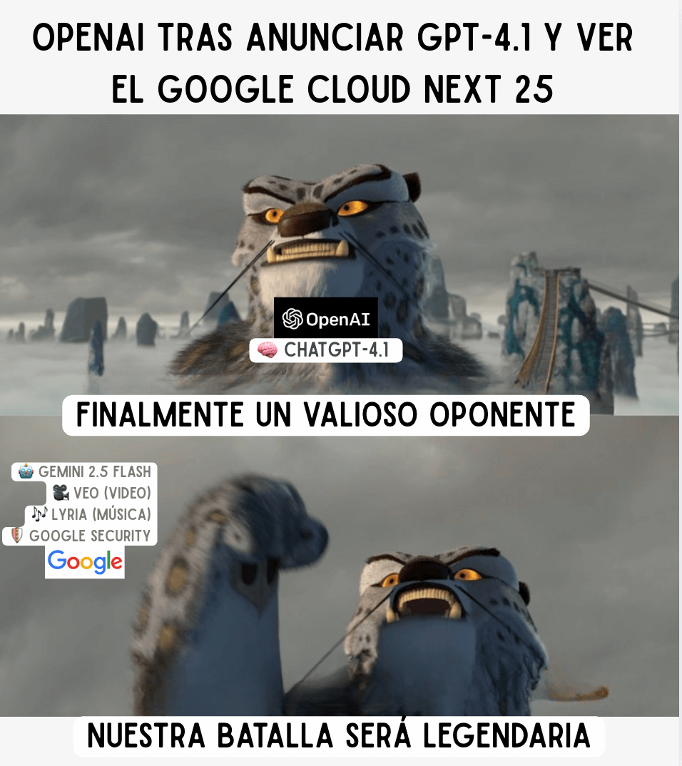 🚀 Google soltó su arsenal en Cloud Next 25 y OpenAI respondió con GPT‑4.1.

Mientras ellos compiten 🥋, tú solo quieres que el reporte se haga solo y evitar el “una cosita más”.

¿Quién gana? El que trabaje por ti (sin quitarte el puesto).

Descubre más en nuestras noticias 👇