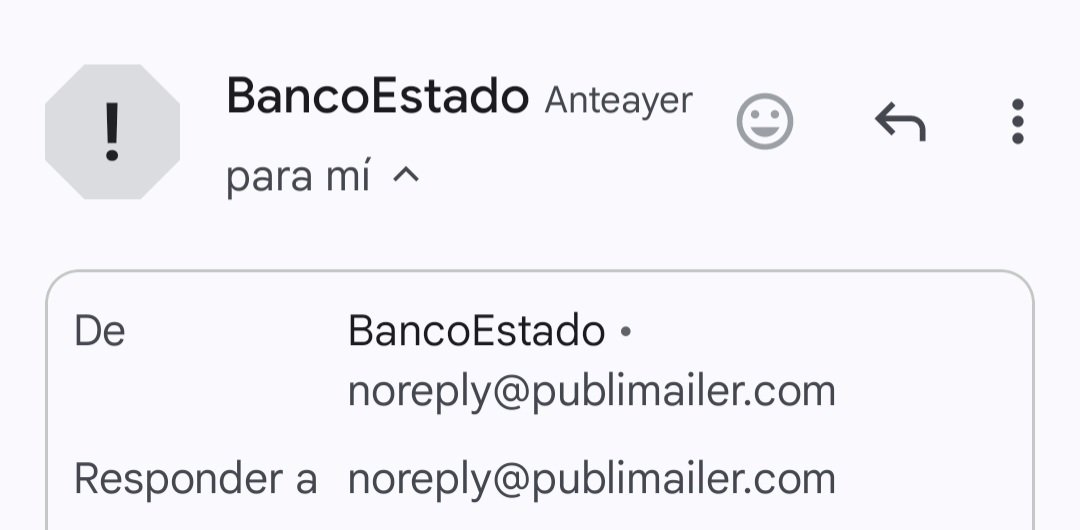 costancho's tweet photo. @BancoEstado Me llegó este correo a "spam". ¿Es fake?. https://t.co/fXE30lVAiL