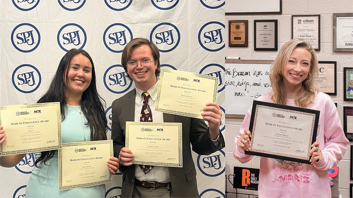 UT School of Journalism and Media (@utjem) on Twitter photo Join us in congratulating our talented students on their <a href="/spj_tweets/">Society of Professional Journalists</a> Region 12 Mark of Excellence awards. So happy to see their hard work recognized. Winners advance to the national competition. Read more: tiny.utk.edu/3vLpd Join us in congratulating our talented students on their <a href="/spj_tweets/">Society of Professional Journalists</a> Region 12 Mark of Excellence awards. So happy to see their hard work recognized. Winners advance to the national competition. Read more: tiny.utk.edu/3vLpd