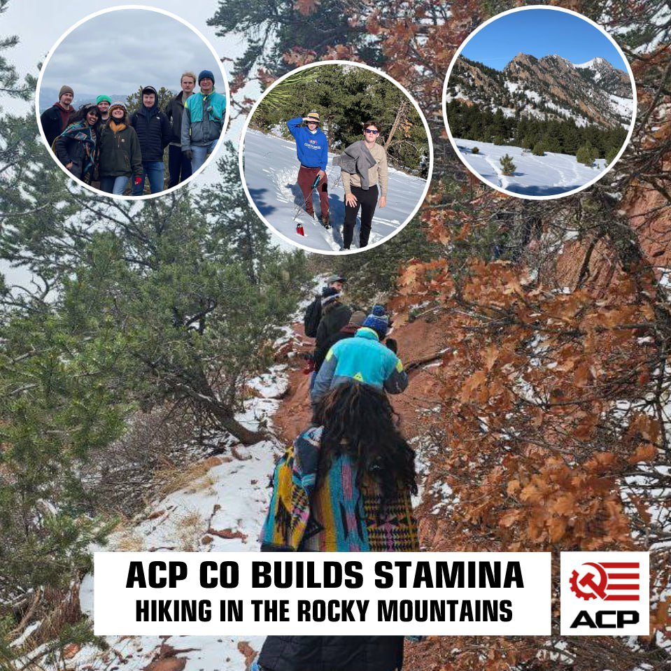 ACP_Colorado's tweet image. Over the past few months, ACP Colorado cadres have been hiking in the Rocky Mountains, building stamina and familiarizing themselves with Colorado's rugged, mountainous terrain.