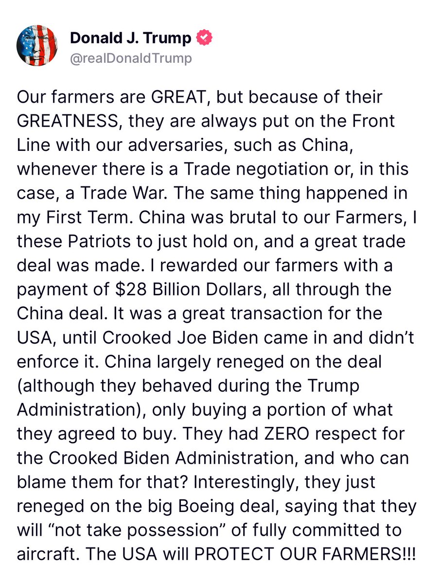 Dr. Roger Marshall (@rogermarshallmd) on Twitter photo Just like he did in his first term, President <a href="/realDonaldTrump/">Donald J. Trump</a> is putting our farmers and ranchers first by leveling the playing field through expanding new markets for agriculture and holding other countries accountable.
Promises made. Promises kept. Just like he did in his first term, President <a href="/realDonaldTrump/">Donald J. Trump</a> is putting our farmers and ranchers first by leveling the playing field through expanding new markets for agriculture and holding other countries accountable.
Promises made. Promises kept.
