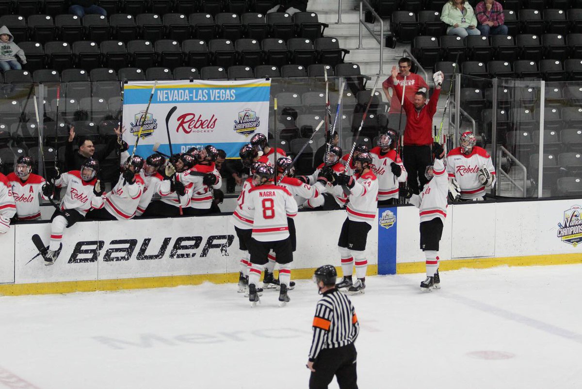 Welcoming the National Champions! 🏒 
Commissioners recognized the <a href="/UNLVRebelHockey/">UNLV Rebel Hockey</a> team for winning the <a href="/ACHAHockey/">ACHA Hockey</a> title.

Off the ice, the team had GPA of 3.53 with 17 players making the Dean’s List.

Happy “@UNLV Skatin’ Rebels Day” in Las #Vegas and #ClarkCounty. #BeARebel