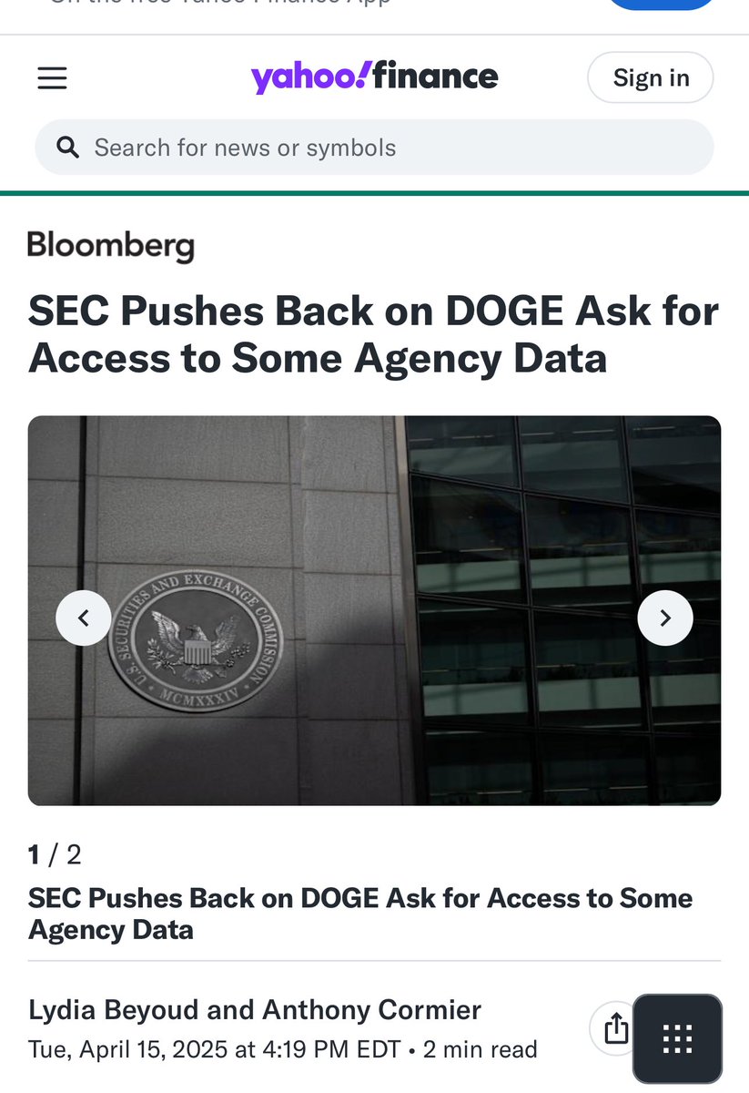 kshaughnessy2's tweet photo. Shocker - the SEC doesn't want DOGE to follow the money 

Because the SEC doesn't want DOGE to find out why trade settlement is not enforced 

"The data access requested by Eliezer Mishory, who is leading the DOGE team at the SEC, includes staff emails, personnel data, contracts, and payments systems, the people said, speaking under the condition of anonymity.

The SEC, currently led by Acting Chairman Mark Uyeda, pushed back on the request, according to the people.

It is unclear whether the DOGE team has been granted access to any of the data or why it sought those records...." 

Courtesy :@settlethetrades 
@ham59591shorts