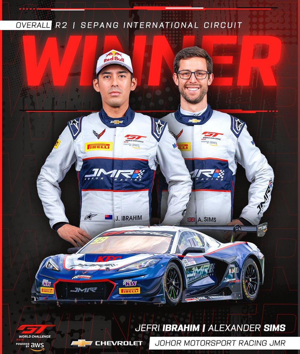 ForgelineMotorsports 🇺🇸 (@forgelinewheels) on Twitter photo Congrats to the team at #JohorRacing for not only earning the victory at the 2025 season opener of <a href="/gtworldcham/">GT World Challenge America pwd by AWS</a> Asia in Sepang, Malaysia, but also scoring the first-ever win in GT World Challenge Asia for the new #Chevy #Corvette #GT3R. The pair of Alexander Sims and Prince Jefri Congrats to the team at #JohorRacing for not only earning the victory at the 2025 season opener of <a href="/gtworldcham/">GT World Challenge America pwd by AWS</a> Asia in Sepang, Malaysia, but also scoring the first-ever win in GT World Challenge Asia for the new #Chevy #Corvette #GT3R. The pair of Alexander Sims and Prince Jefri