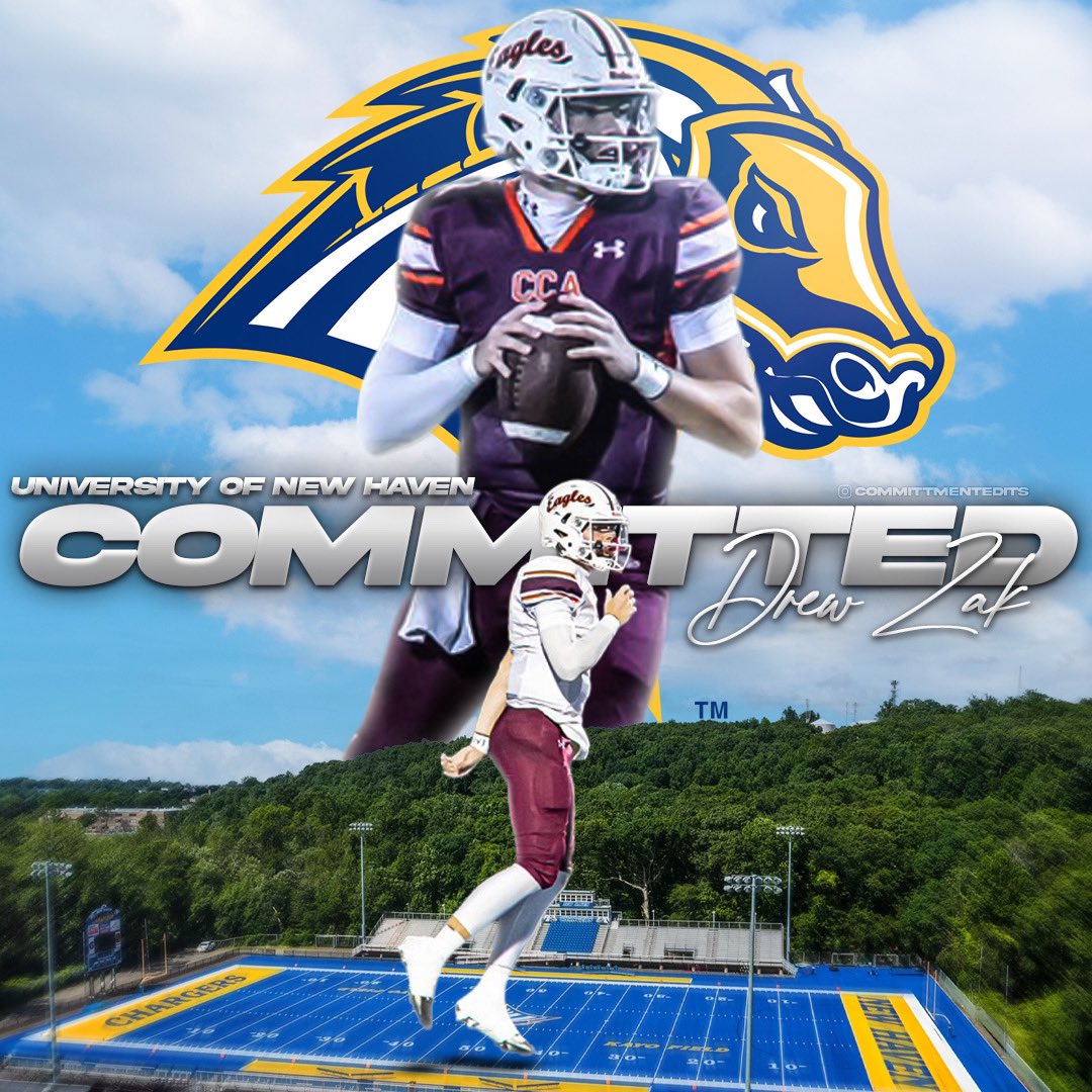 Drew Zak (@drew_zak11) on Twitter photo I am extremely blessed to announce that I have committed to play college football at the University of New Haven! I would like to thank God. Seeing where He has brought me in only a year is incredible to see unfold!!
<a href="/CoachPince/">Christopher Pincince</a>
<a href="/CoachCirino21/">Drew Cirino</a>
<a href="/UNewHavenFB/">New Haven Football</a>
<a href="/bhernyscoutguy/">Brian Herny</a> I am extremely blessed to announce that I have committed to play college football at the University of New Haven! I would like to thank God. Seeing where He has brought me in only a year is incredible to see unfold!!
<a href="/CoachPince/">Christopher Pincince</a>
<a href="/CoachCirino21/">Drew Cirino</a>
<a href="/UNewHavenFB/">New Haven Football</a>
<a href="/bhernyscoutguy/">Brian Herny</a>