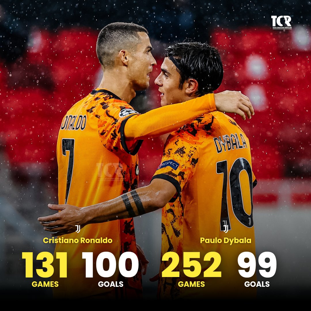 TeamCRonaldo's tweet photo. Crazy how Cristiano Ronaldo joined Juventus and then hit 100 goals before Dybala! 🤯 https://t.co/RnXvaTTzej