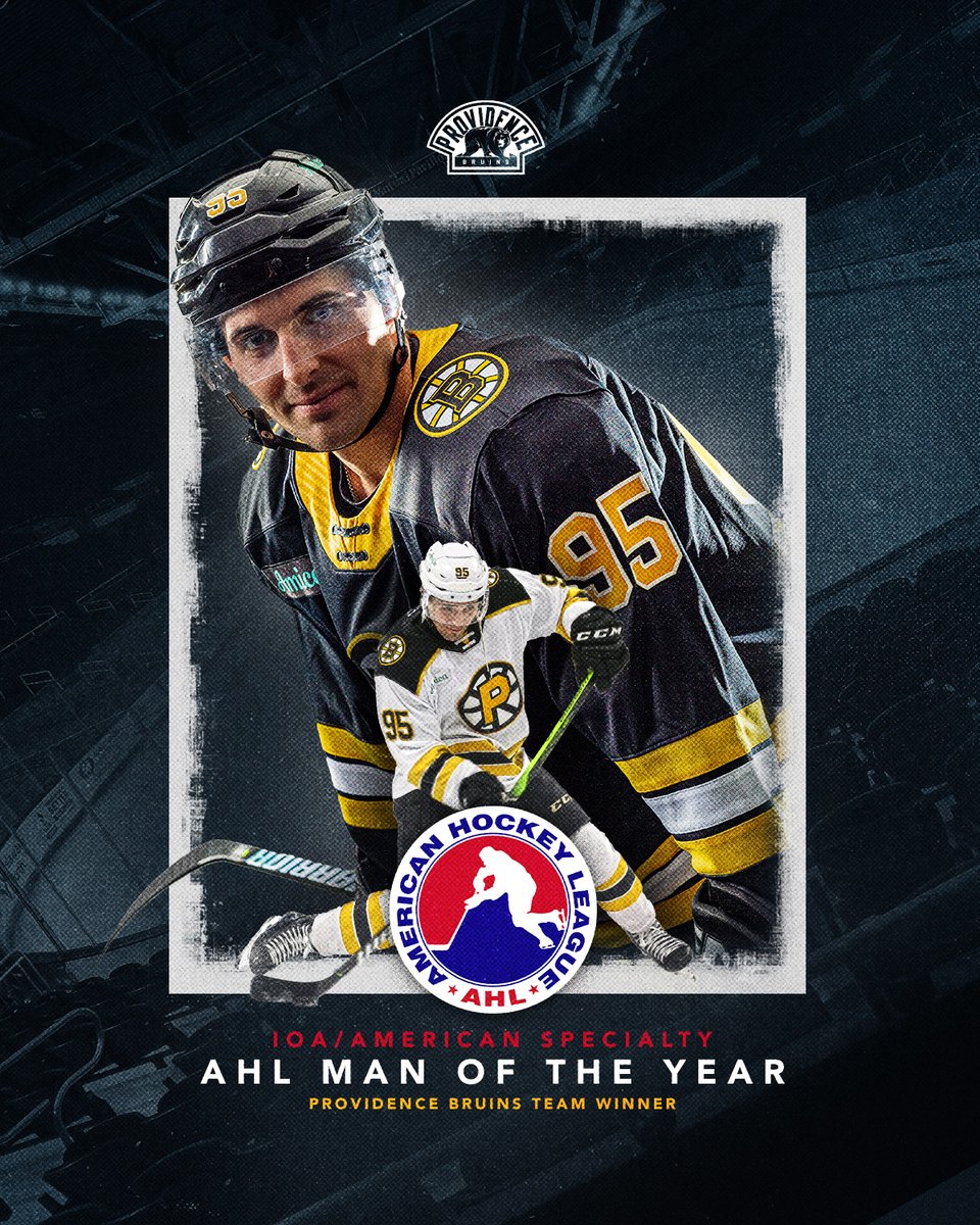 Providence Bruins (@ahlbruins) on Twitter photo Our man Vin for the win 👏
Congratulations to Vinni Lettieri on being named the team's winner of the IOA/American Specialty AHL Man of the Year award for his outstanding contributions to the community and charitable organizations this season!
#AHLBruins | <a href="/TheAHL/">American Hockey League</a> Our man Vin for the win 👏
Congratulations to Vinni Lettieri on being named the team's winner of the IOA/American Specialty AHL Man of the Year award for his outstanding contributions to the community and charitable organizations this season!
#AHLBruins | <a href="/TheAHL/">American Hockey League</a>