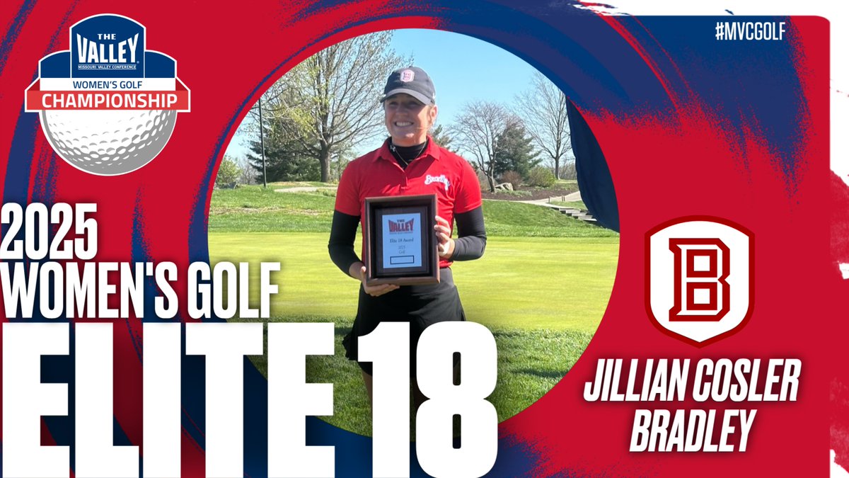 MVCsports's tweet photo. 📚ELITE 18🏌️‍♀️

Jillian Cosler of @BradleyWGolf earns the Elite 18 award for her top performance this weekend and her dedication in the classroom‼️

Jillian has a 4.0 GPA in Learn Behavioral Sciences

#MVCGolf https://t.co/lGDGZpfOhx