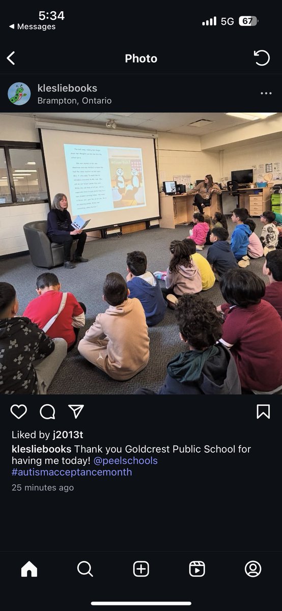 Thank you Ms. Leslie for coming to read your book “Believe in Bruno” to us today! It was the perfect story for Autism Acceptance Month!