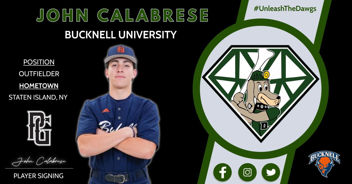 DiamondDawgsBaseball (@mvdiamonddawgs) on Twitter photo Dawgs Signs Talented <a href="/Bucknell_BB/">Bucknell Baseball ⚾️</a> Outfielder John Calabrese 💪
John has made an immediate impact during his freshman season, emerging as one of the top young performers in the Patriot League. At the plate, he is currently batting .379, showcasing excellent plate discipline! Dawgs Signs Talented <a href="/Bucknell_BB/">Bucknell Baseball ⚾️</a> Outfielder John Calabrese 💪
John has made an immediate impact during his freshman season, emerging as one of the top young performers in the Patriot League. At the plate, he is currently batting .379, showcasing excellent plate discipline!