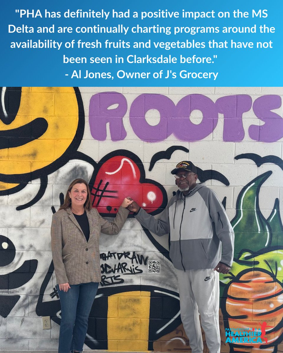 Grateful for the support of our partners who help bring our mission to life. 💙

Here's PHA President &amp; CEO Noreen Springstead pictured with Al Jones, owner of J’s Grocery in Clarksdale, MS — a store we’re proud to be renovating.

Together, we’re building healthier futures.