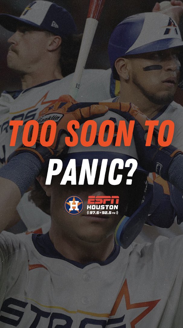 espn975's tweet photo. Should Astros Fans Give Up on the Season Already? ⚾️😗🫵🏽
@JeremyBranham @PackManJoel
#Astros #HoustonAstros #MLB #FramberValdez #AstrosBaseball #MLBTalk #HoustonSports #WildCardRace #BaseballSeason #AstrosNation #ESPN975 #DontGiveUp #BaseballFans https://t.co/V88rZPJMvq