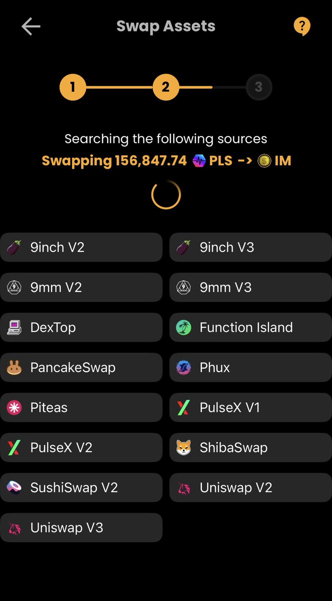 Check out this swap within <a href="/InternetMoneyio/">Internet Money | Crypto Wallet</a> on PulseChain.

Look how many liquidity sources the wallet searches for you all at once. 

This swap is $4.10 of $PLS into $IM 

Notice the differences in yield and the time saved! 

Sometimes you can experience positive slippage!