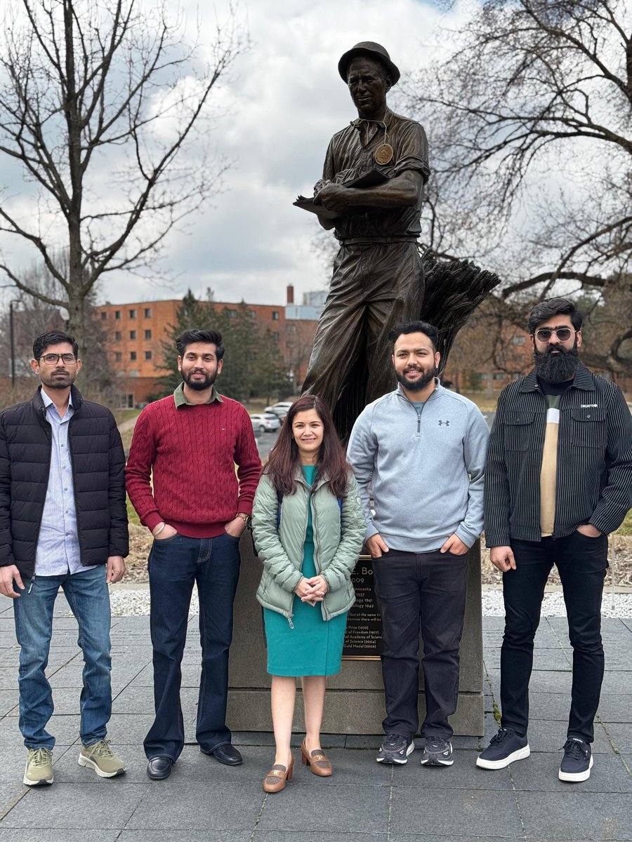 Day 3 at BLS research initiative meeting <a href="/UMNews/">University of Minnesota</a>. Proud of my PhD students <a href="/Ahmadrao726/">Muhammad Ahmad</a> and <a href="/PawarTapish/">Tapish Pawar</a>, whose talks on host resistance in wheat were outstanding. Proud mentors <a href="/hjtjcq5552/">Karl Glover</a> <a href="/shysol4u/">Shyam Singh Solanki</a> <a href="/SDState/">South Dakota State University</a> <a href="/AHPSGradProgram/">SDState AHPS Graduate Program</a> ! Moment with a fellow plant pathologist- <a href="/bourlaug/">Norman Borlaug</a>!
