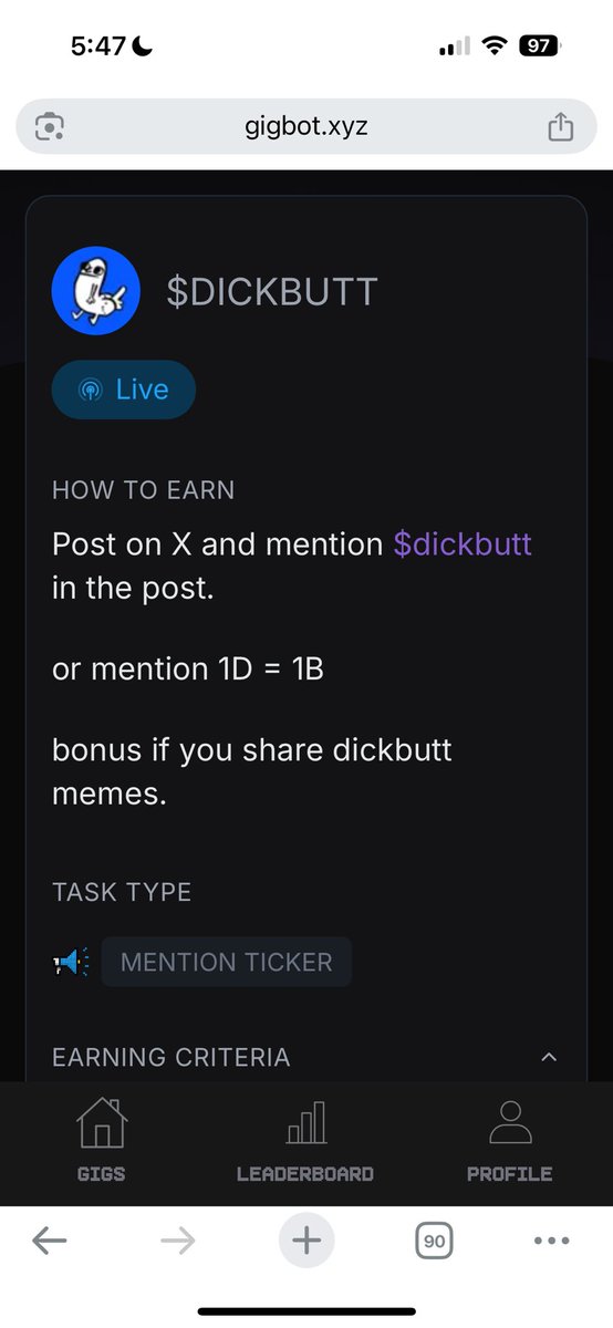 gigbot_'s tweet photo. Tweet about why you like $DICKBUTT to earn more $DICKBUTT

Live for the next 3 days.

High quality posts are rewarded more. Spam tweets are nerfed.

Have fun! https://t.co/eMK1rUVojj