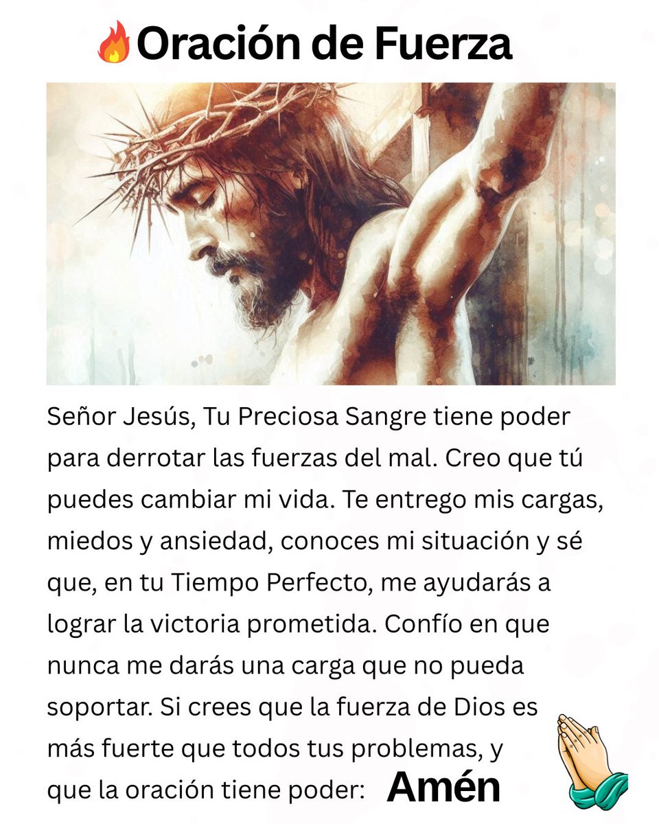 Pildorasdefe's tweet photo. Oración para cuando sientes que necesitas fuerzas para continuar...

Amén, Amén, Amén. 🙏 https://t.co/jz4zlgtLFe