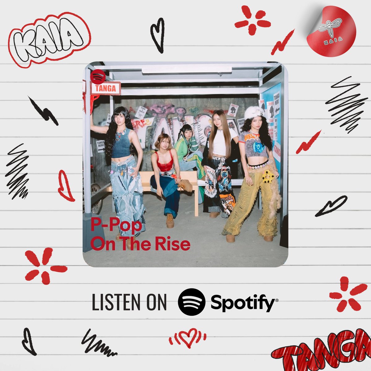 [KAIA Spotify Milestone]

KAIA is featured on <a href="/SpotifyPH/">Spotify Philippines</a>'s ‘P-Pop On The Rise’ cover! 💜🩵

Stream our tracks and discover more P-Pop bops in this playlist! 🎧
🔗 open.spotify.com/playlist/37i9d…

Stream ‘TANGA’ here 👇🏻
🔗 youtu.be/jY5--PXuAx0
🔗 push.fm/fl/kaia-tanga

#KAIA