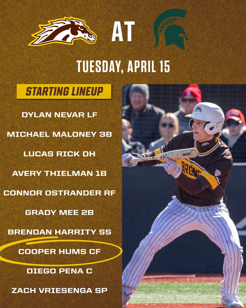 Western Michigan's starting lineup for tonight's game against MSU!

#BroncosReign