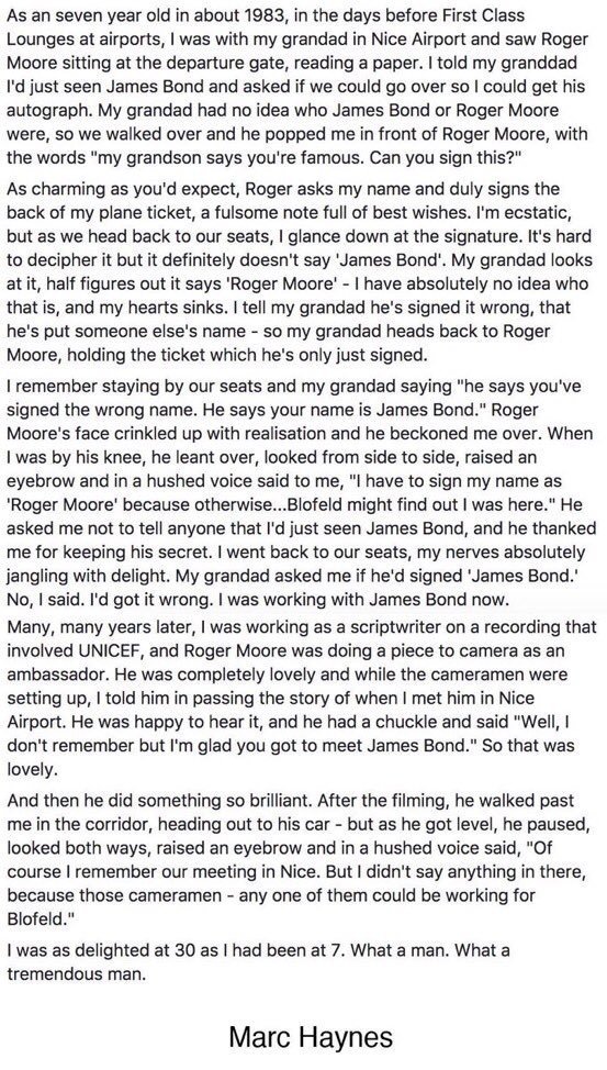 Gibboanxious's tweet photo. This Roger Moore story is gold. https://t.co/WSIzN8FKSu