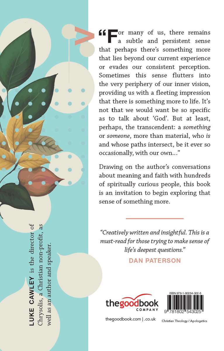 lukecawley's tweet image. My new book, Somethingism, is out next week. It’s aimed at anybody who has a sense there’s something more than the physical or material, and who wants to explore that sense. It also gives a fresh language &amp;amp; approach for those seeking to share their experience of God with others.