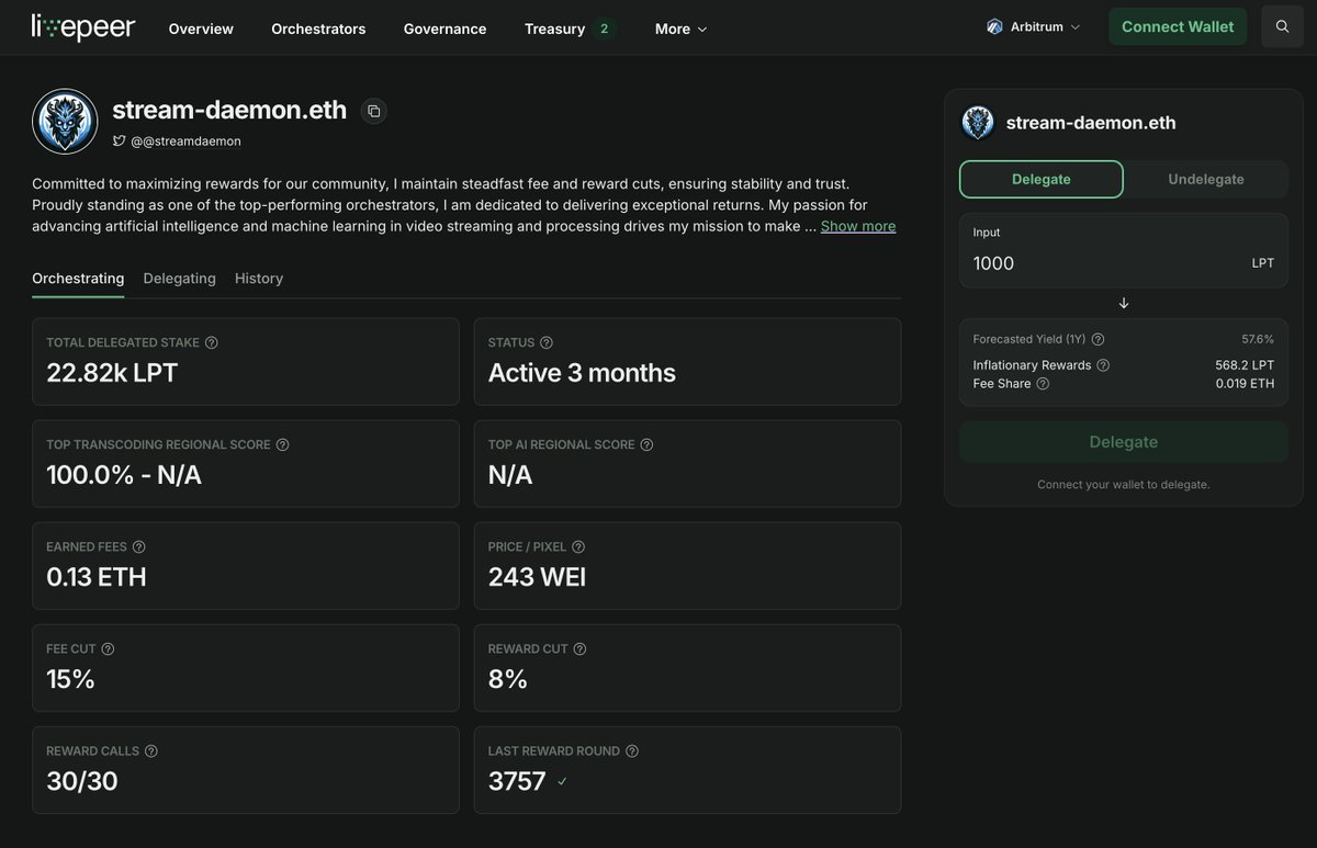 It's simple, stake $LPT secure the future of decentralized AI + transcoding! Oh yeah you get $ETH on regular for streams capture by the node. Link in bio!